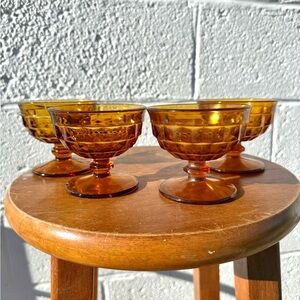 Vintage Whitehall Amber Colony coupe champagne glasses or sherbet dessert cups
